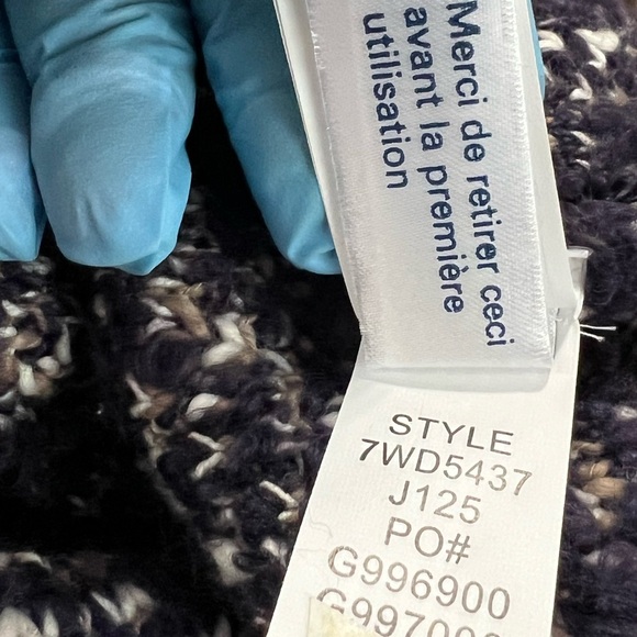 Lucky Brand Geo Intarsia Wrap Waterfall Sweater Size Small Wool Blend Size M - Picture 8 of 8